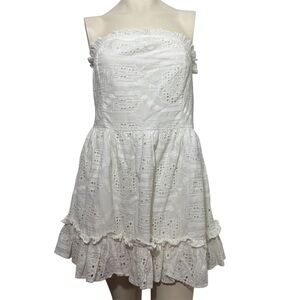 Anthropologie forever that girl strapless white mini dress